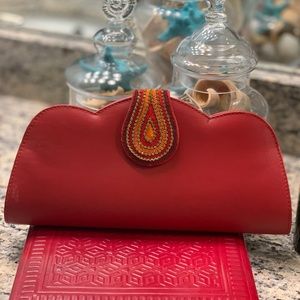 Red party clutch